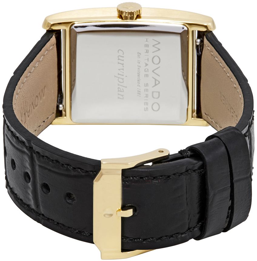 Movado Heritage Mother of Pearl White Dial Black Leather Strap Watch For Women - 3650050 Buy Now By Movado