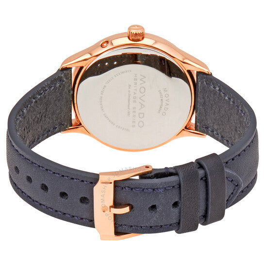 Movado Heritage Celestograf White Mother of Pearl Dial Blue Leather Strap Watch For Women - 3650011 Buy Now By Movado