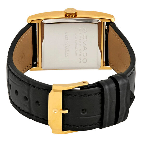 Movado Heritage Mother of Pearl White Dial Black Leather Strap Watch For Women - 3650050 Buy Now By Movado