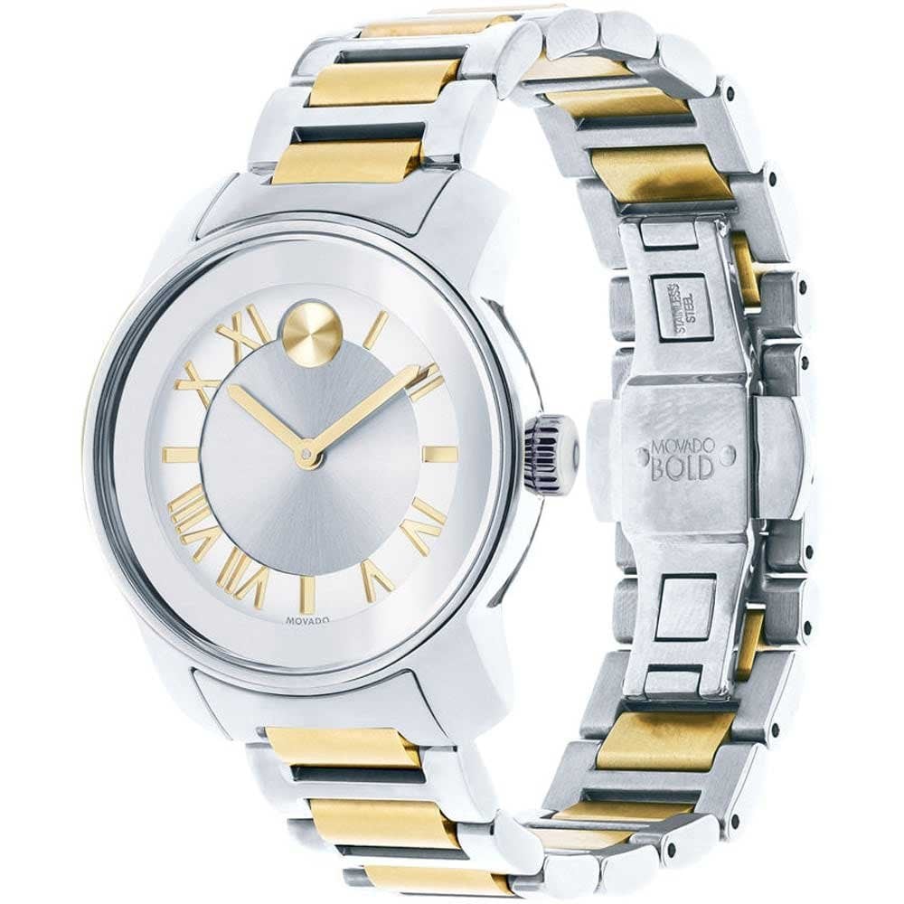Movado Bold Silver Dial Two Tone Steel Strap Watch for Women - 3600245 Buy Now By Movado