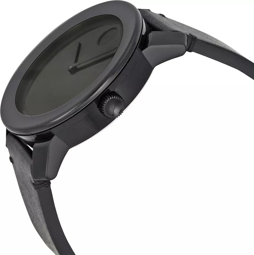 Movado Bold Black Dial Black Leather Strap Watch For Men - 3600306 Buy Now By Movado