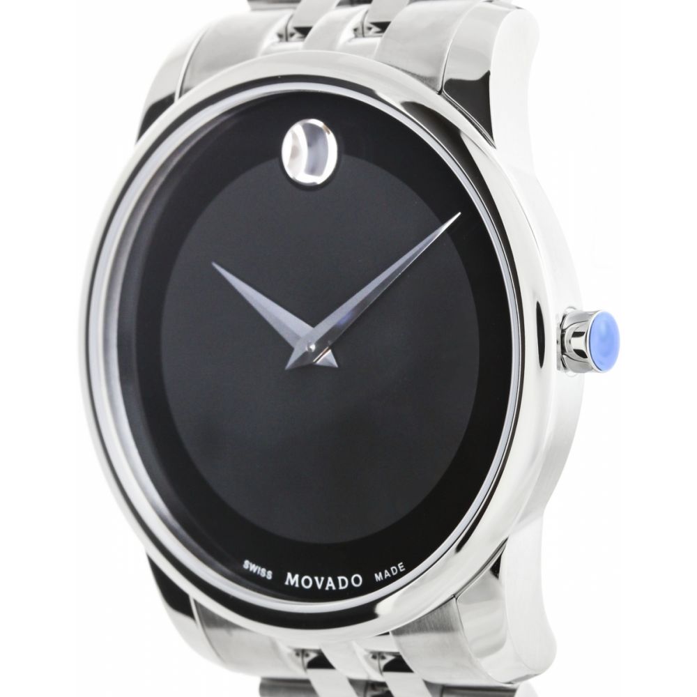Movado Museum Classic Black Dial Silver Steel Strap Watch For Men - 606504 Buy Now By Movado