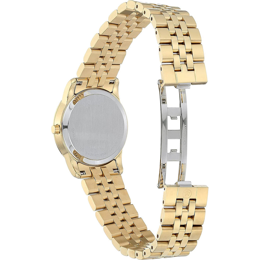 Movado Museum Classic Diamonds Mother of Pearl Dial Gold Steel Strap Watch For Women - 0606998 Buy Now By Movado