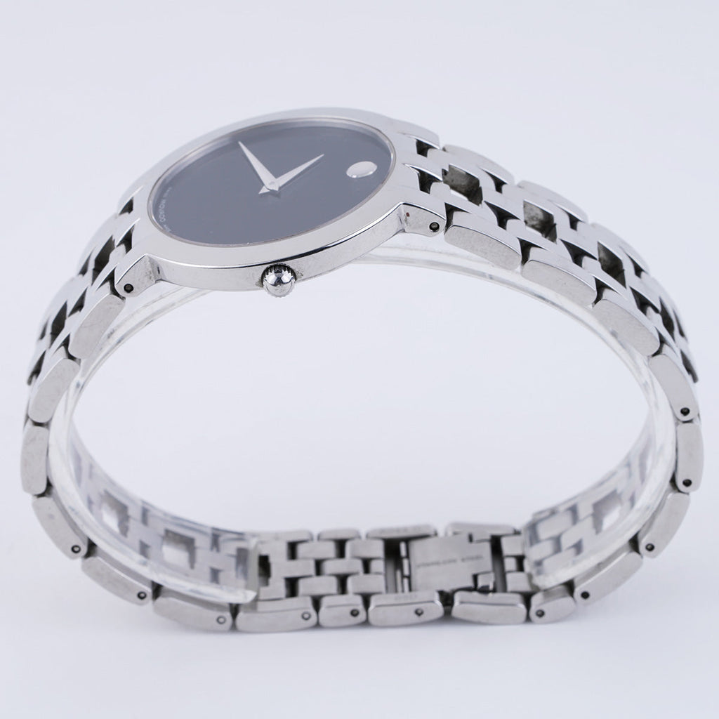 Movado Veturi Quartz Black Dial Silver Steel Strap Watch for Women - 0606338 Buy Now By Movado