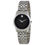 Movado Museum Classic Black Dial Silver Steel Strap Watch For Women - 0606505 Buy Now By Movado