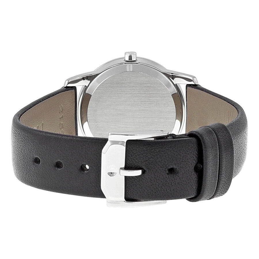 Movado Museum Blue Dial Black Leather Strap Watch For Women - 0606611 Buy Now By Movado