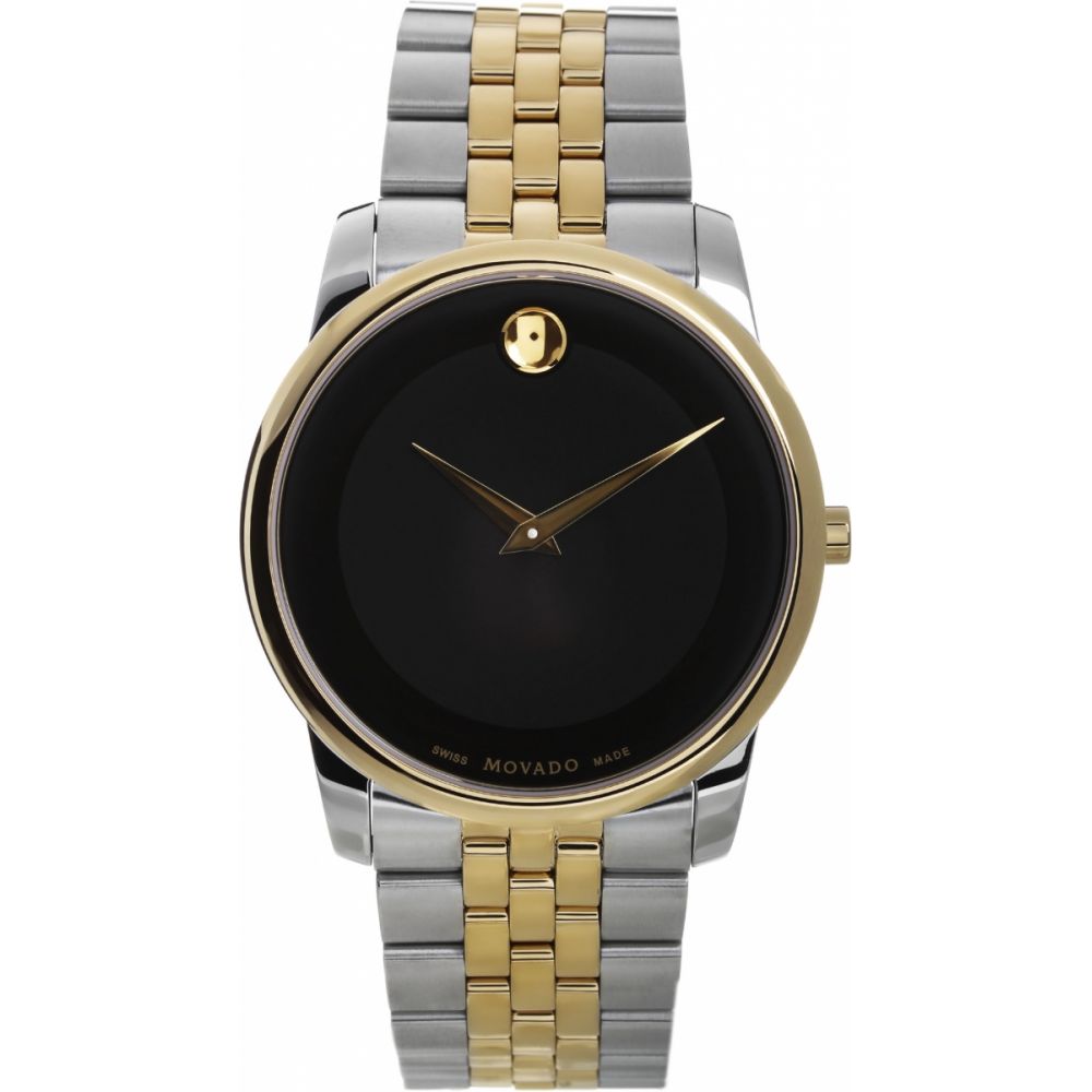 Movado Museum Classic Black Dial Two Tone Steel Strap Watch For Men - 606899 Buy Now By Movado