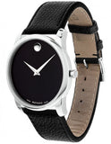 Movado Museum Black Dial Black Leather Strap Watch For Men - 607012 Buy Now By Movado