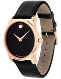 Movado Museum Classic Black Dial Black Leather Strap Watch For Men - 607060 Buy Now By Movado