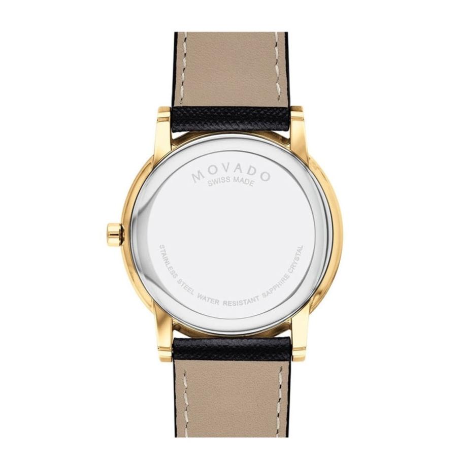 Movado Museum Classic Quartz Black Dial Black Leather Strap Watch for Men - 0607195 Buy Now By Movado