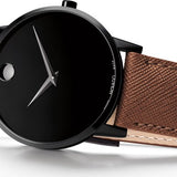 Movado Museum Classic Black Dial Brown Leather Strap Watch for Men - 0607198 Buy Now By Movado