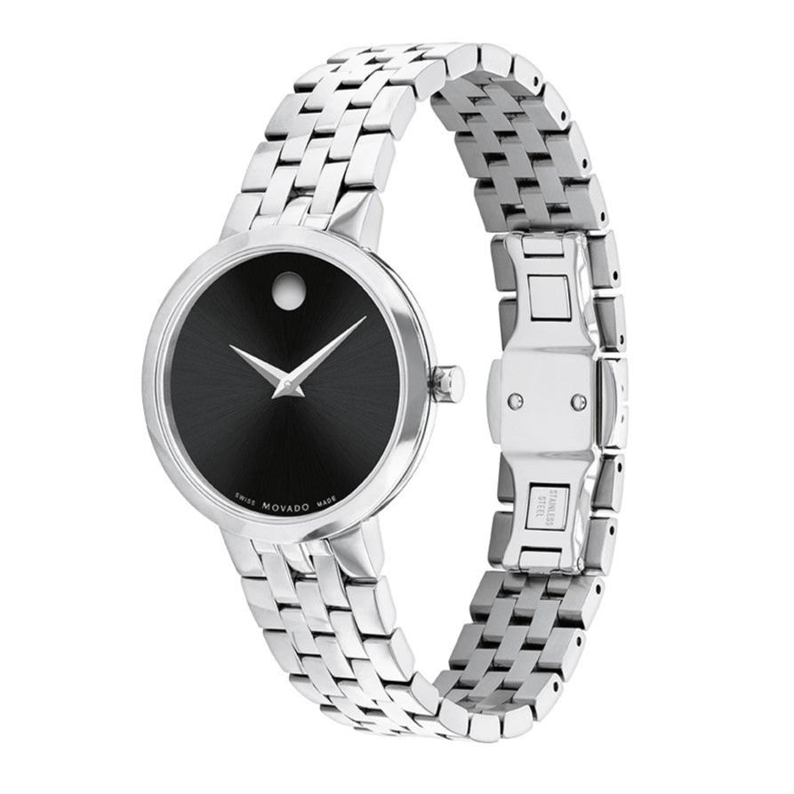 Movado Veturi Quartz Black Dial Silver Steel Strap Watch for Women - 0606338 Buy Now By Movado