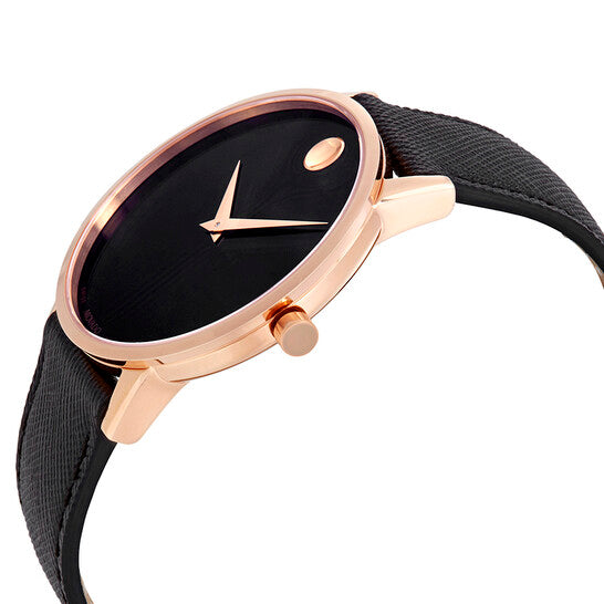 Movado Museum Classic Black Dial Black Leather Strap Watch for Men - 0607196 Buy Now By Movado