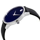 Movado Museum Classic Blue Dial Black Leather Strap Watch for Men - 0607197 Buy Now By Movado