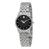 Movado Museum Classic Black Dial Silver Steel Strap Watch For Women - 0606858 Buy Now By Movado
