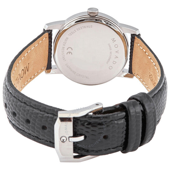 Movado Museum Blue Dial Black Leather Strap Watch For Women - 2100010 Buy Now By Movado