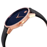 Movado Museum Sport Blue Dial Black Leather Strap Watch for Men - 0607266 Buy Now By Movado