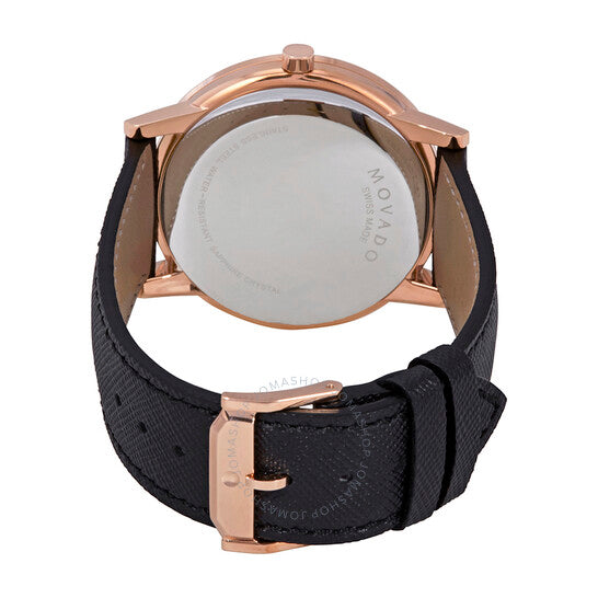 Movado Museum Sport Blue Dial Black Leather Strap Watch for Men - 0607266 Buy Now By Movado