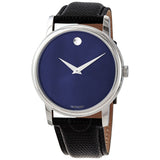 Movado Museum Blue Dial Black Leather Strap Watch For Women - 2100010 Buy Now By Movado