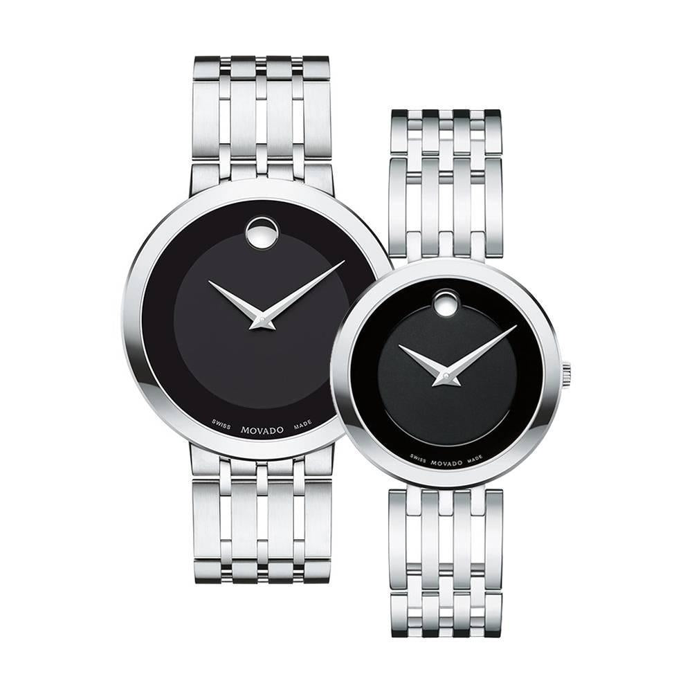 Movado Esperanza 39mm Black Dial Silver Steel Strap Watch For Men - 0607057 Buy Now By Movado