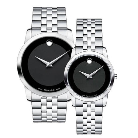 Movado Museum Classic Black Dial Silver Steel Strap Watch For Women - 0606505 Buy Now By Movado