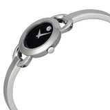 Movado Rondiro 22mm Black Dial Silver Steel Strap Watch For Women - 0606796 Buy Now By Movado