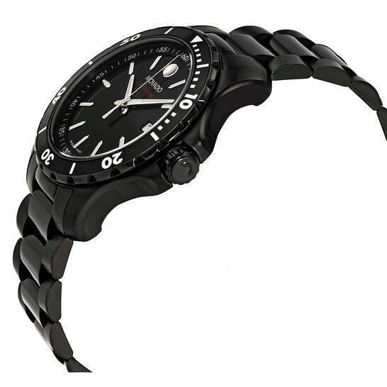 Movado Series 800 Black Dial Black Steel Strap Watch For Men - 2600143 Buy Now By Movado