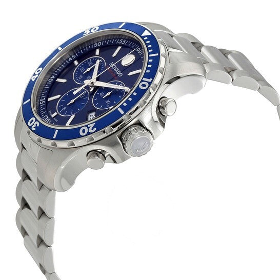 Movado Series 800 Chronograph Blue Dial Silver Steel Strap Watch For Men - 2600141 Buy Now By Movado