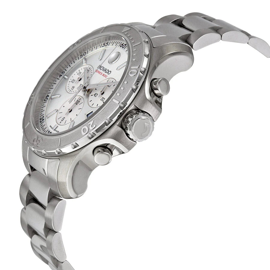 Movado Series 800 Chronograph Silver Dial Silver Steel Strap Watch For Men - 2600111 Buy Now By Movado