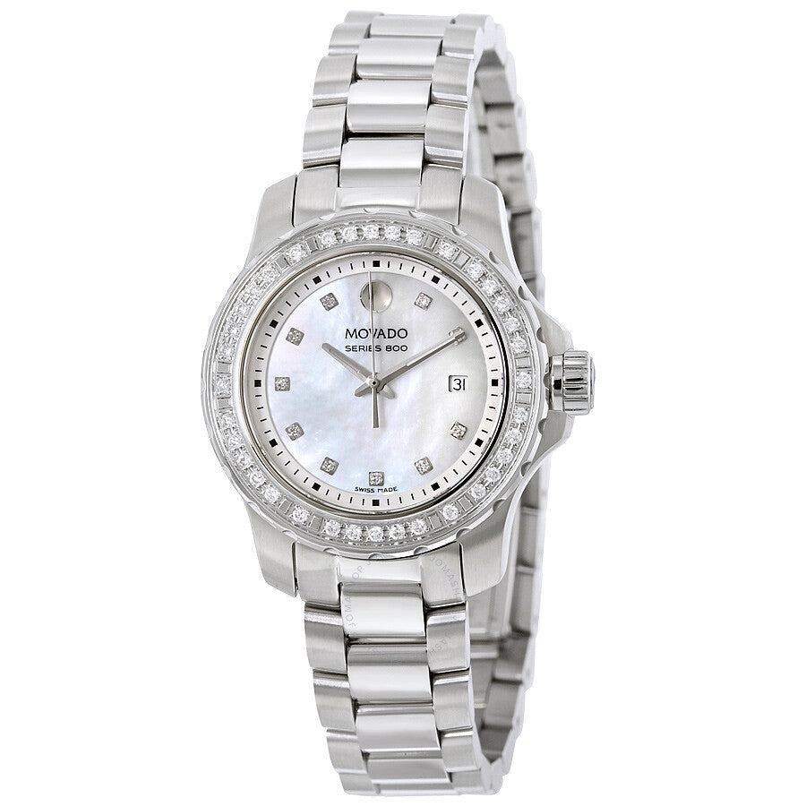Movado Series 800 29mm Mother of Pearl Dial Diamond Watch For Women - 2600120 Buy Now By Movado