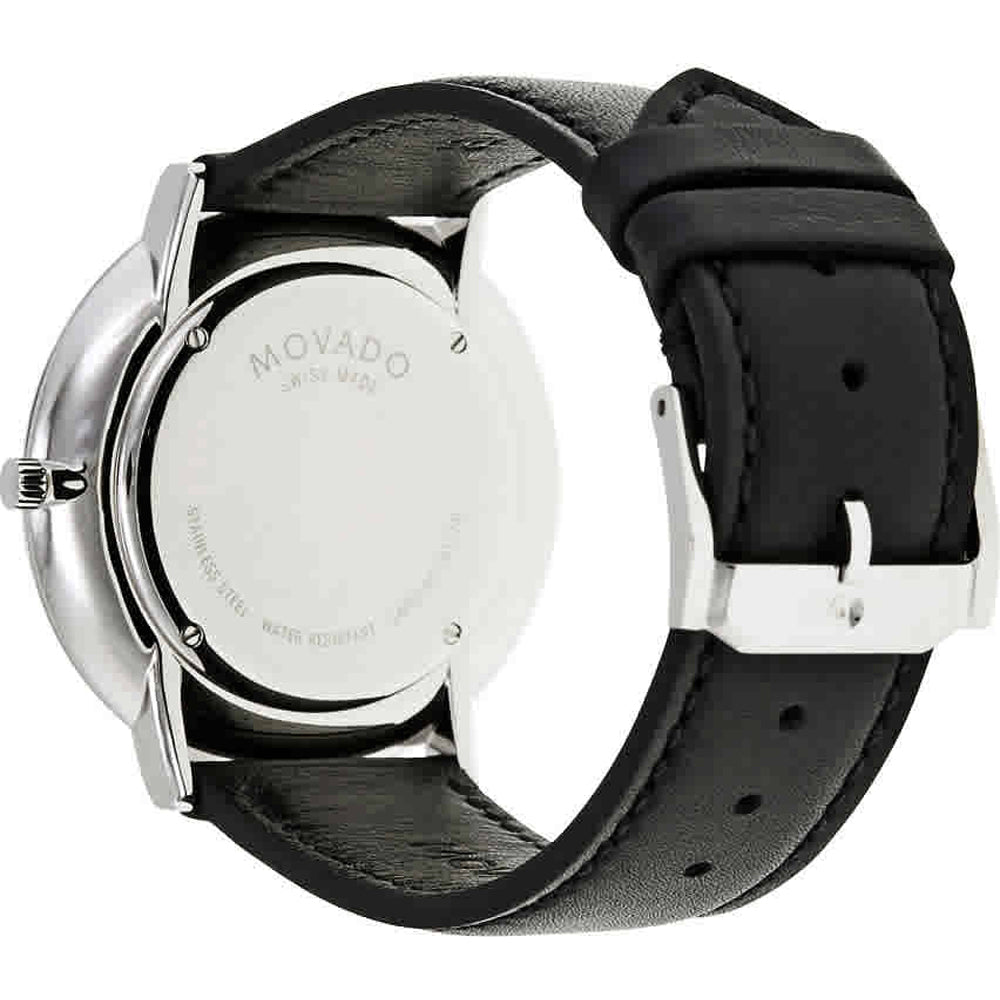 Movado Ultra Slim Black Dial Black Leather Strap Watch For Men - 0607086 Buy Now By Movado
