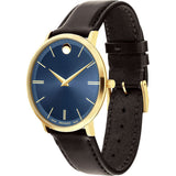 Movado Ultra Slim Blue Dial Brown Leather Strap Watch For Men - 0607088 Buy Now By Movado
