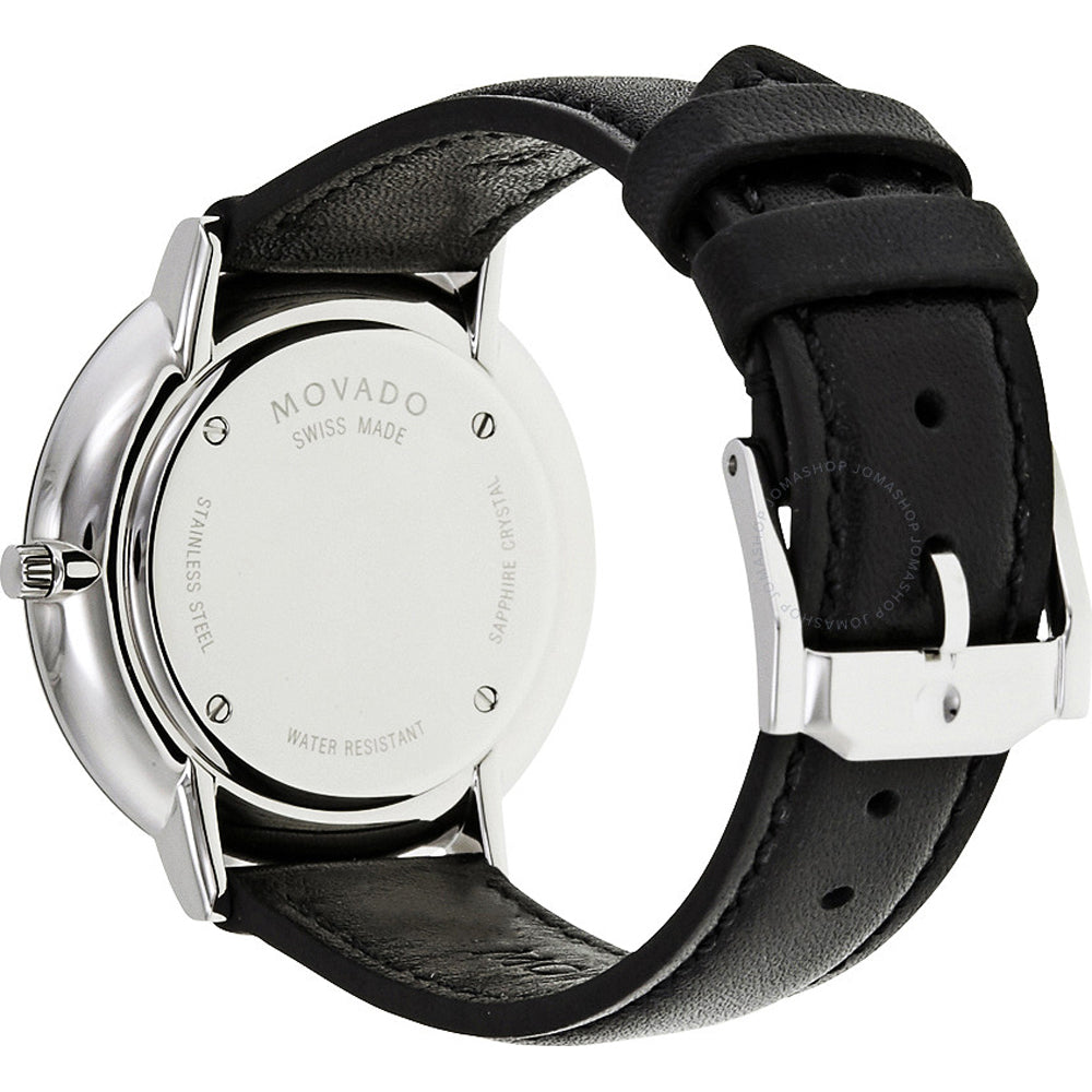 Movado Ultra Slim Black Dial Black Leather Strap Watch For Women - 0607090 Buy Now By Movado