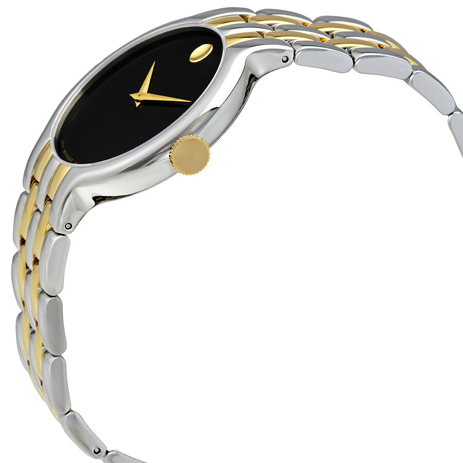 Movado Veturi Quartz Black Dial Two Tone Steel Strap Watch for Men - 0606932 Buy Now By Movado