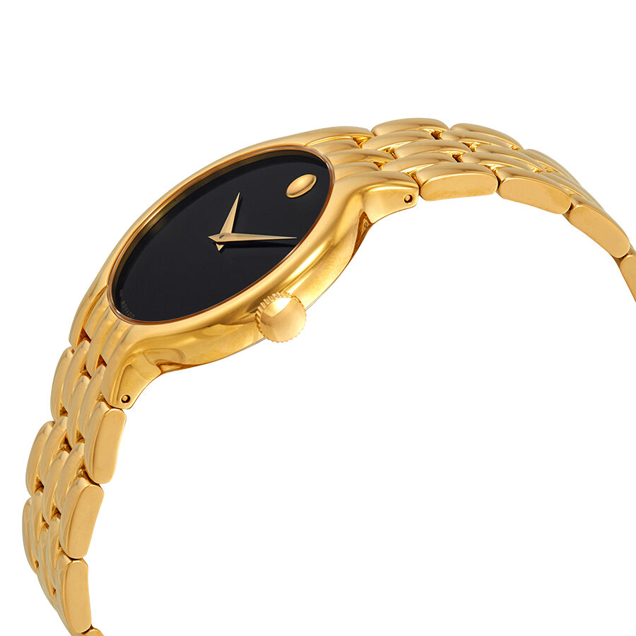 Movado Veturi Quartz Black Dial Gold Steel Strap Watch for Men - 0606934 Buy Now By Movado