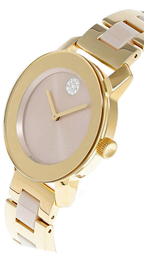Movado Bold Beige Dial Two Tone Steel Strap Watch For Women - 3600640 Buy Now By Movado