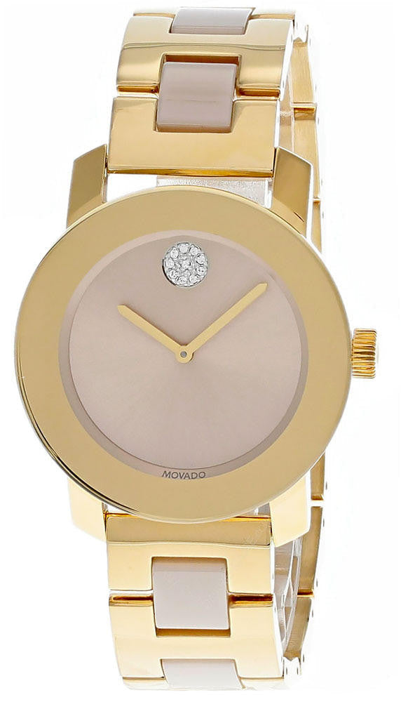 Movado Bold Beige Dial Two Tone Steel Strap Watch For Women - 3600640 Buy Now By Movado