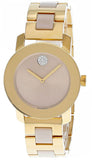 Movado Bold Beige Dial Two Tone Steel Strap Watch For Women - 3600640 Buy Now By Movado