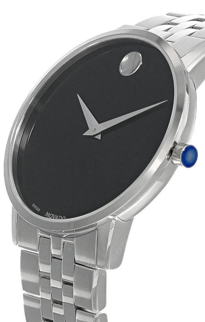Movado Museum Classic Black Dial Silver Steel Strap Watch for Men - 0607199 Buy Now By Movado