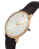 Movado Ultra Slim White Dial Brown Leather Strap Watch For Men - 0607089 Buy Now By Movado