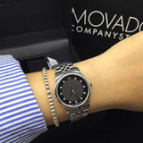 Movado Museum Classic Black Dial Silver Steel Strap Watch For Women - 0606858 Buy Now By Movado