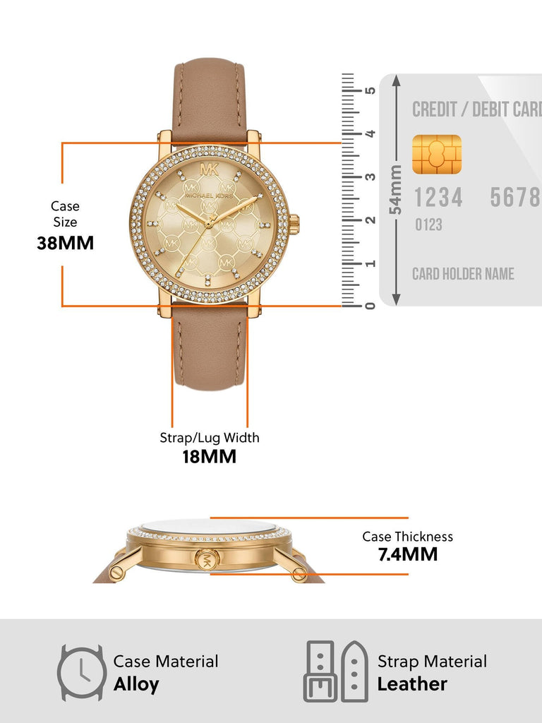 Michael Kors Corey Analog Gold Dial Brown Leather Strap Watch for Women - MK2986 Buy Now By Michael Kors