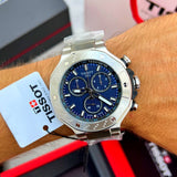 Tissot T Race Chronograph Blue Dial Silver Steel Strap Watch For Men - T141.417.11.041.00