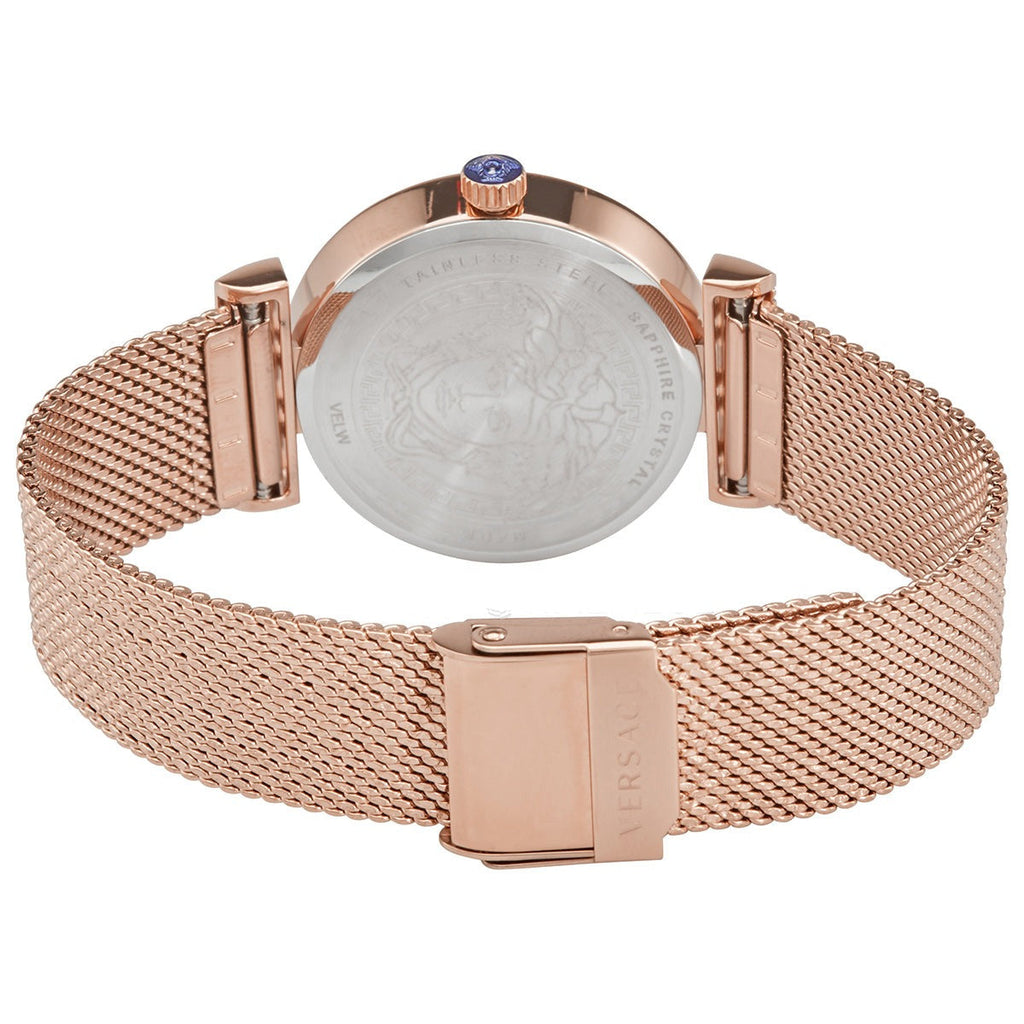 Versace Meander White Dial Rose Gold Mesh Bracelet Watch for Women - VELW00620 Buy Now By Versace