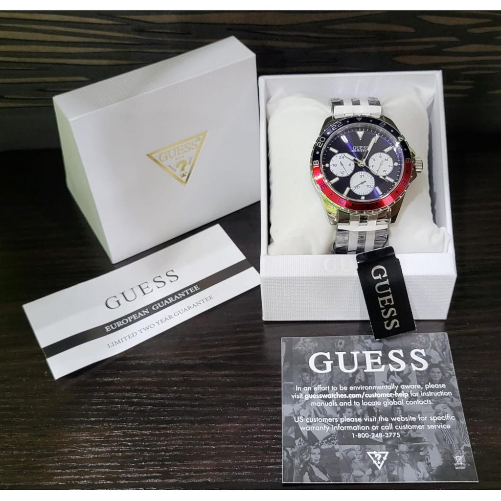 Guess Odyssey Multifunction Blue Dial Silver Steel Strap Watch For Men - W1107G2 Buy Now By Guess