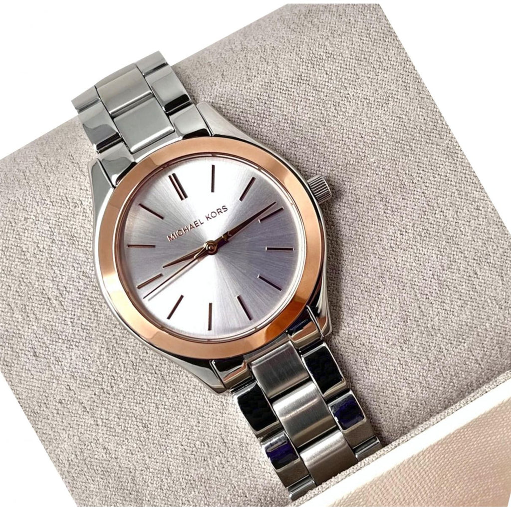 Michael Kors Mini Slim Runway Silver Dial Silver Steel Strap Watch for Women - MK3514 Buy Now By Michael Kors