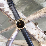 Movado Museum Classic Black Dial Black Leather Strap Watch For Women - 0607016 Buy Now By Movado