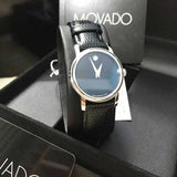 Movado Museum Black Dial Black Leather Strap Watch For Women - 2100004 Buy Now By Movado