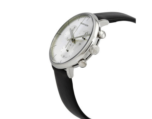 Calvin Klein High Noon Chronograph White Dial Black Leather Strap Watch for Men - K8M271C6 Buy Now By Calvin Klein