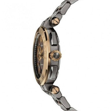 Versace Aion Chronograph Black Dial Grey Steel Strap Watch for Men - VBR050017 Buy Now By Versace